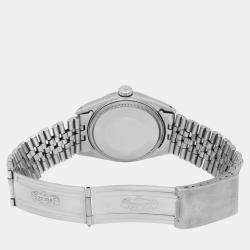 Rolex Silver Stainless Steel Datejust 1603 Automatic Men's Wristwatch 36mm