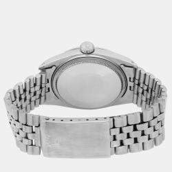 Rolex Silver Stainless Steel Datejust 1603 Automatic Men's Wristwatch 36mm