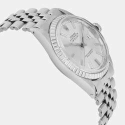 Rolex Silver Stainless Steel Datejust 1603 Automatic Men's Wristwatch 36mm
