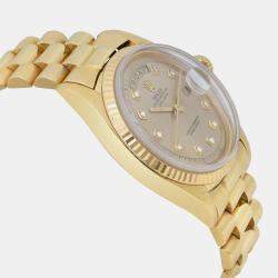 Rolex Champagne Diamond 18K Yellow Gold Day-Date 1803 Automatic Men's Wristwatch 36mm