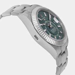 Rolex Green 18K White Gold Sky-Dweller 336934 Automatic Men's Wristwatch 42 mm