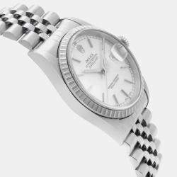 Rolex Silver Stainless Steel Datejust 16220 Automatic Men's Wristwatch 36 mm