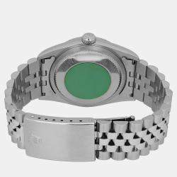 Rolex Silver Stainless Steel Datejust 16220 Automatic Men's Wristwatch 36 mm