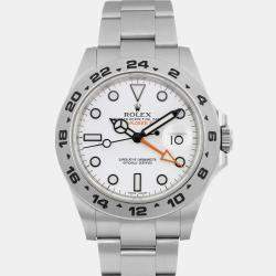 Rolex White Stainless Steel Explorer II 216570 Automatic Men's Wristwatch 42 mm