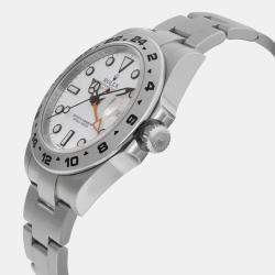 Rolex White Stainless Steel Explorer II 216570 Automatic Men's Wristwatch 42 mm