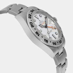 Rolex White Stainless Steel Explorer II 216570 Automatic Men's Wristwatch 42 mm