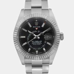 Rolex Black Stainless Steel Sky-Dweller 326934 Automatic Men's Wristwatch 42 mm