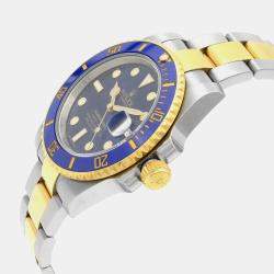 Rolex Blue 18K Yellow Gold Submariner 116613LB Automatic Men's Wristwatch 40mm
