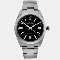 Rolex Black Stainless Steel Oyster Perpetual 126000 Automatic Men's Wristwatch 36 mm