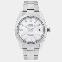 Rolex White Stainless Steel Datejust 126300 Automatic Men's Wristwatch 41 mm