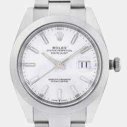 Rolex White Stainless Steel Datejust 126300 Automatic Men's Wristwatch 41 mm