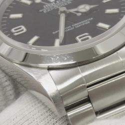 Rolex Black Stainless Steel Explorer 14270 Automatic Men's Wristwatch 36mm