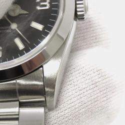 Rolex Black Stainless Steel Explorer 14270 Automatic Men's Wristwatch 36mm