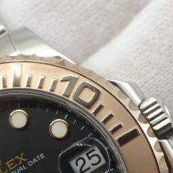 Pre Owned Rolex Black 18K Rose Gold Stainless Steel Yacht-Master 268621 Automatic Men's Wristwatch 37mm