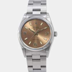 Rolex Salmon Stainless Steel Air-King 14000 Automatic Men's Wristwatch 34mm
