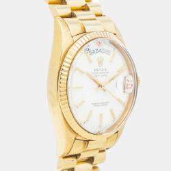 Rolex Day-Date 1803 White Dial 18K Yellow Gold Automatic Men's Wristwatch 36 mm
