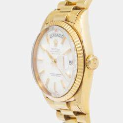 Rolex Day-Date 1803 White Dial 18K Yellow Gold Automatic Men's Wristwatch 36 mm