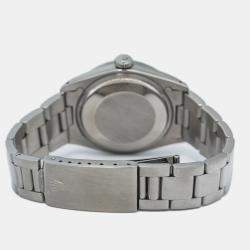 Rolex White Stainless Steel Oyster Perpetual Date 15010 Automatic Men's Wristwatch 34mm