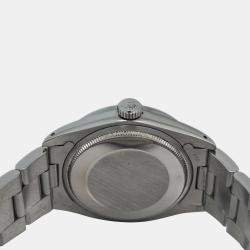 Rolex White Stainless Steel Oyster Perpetual Date 15010 Automatic Men's Wristwatch 34mm