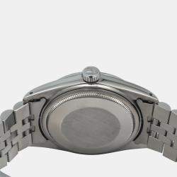 Rolex White Stainless Steel Datejust 16000 Automatic Men's Wristwatch 36mm