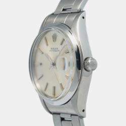 Rolex Cream Stainless Steel Oysterdate Precision 6694 Men's Wristwatch 34mm