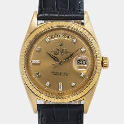 Rolex Gold 18K Yellow Gold Day-Date 1803 Automatic Men's Wristwatch 36mm