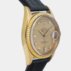 Rolex Gold 18K Yellow Gold Day-Date 1803 Automatic Men's Wristwatch 36mm