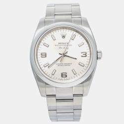 Rolex Silver Stainless Steel Air-King 114200 Automatic Men's Wristwatch 34mm