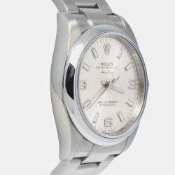 Rolex Silver Stainless Steel Air-King 114200 Automatic Men's Wristwatch 34mm