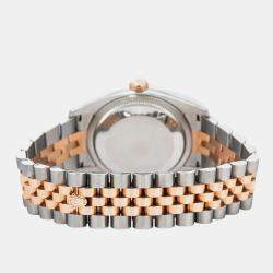 Rolex Silver Rose Gold Stainless Steel Datejust 116231 Automatic Men's Wristwatch 36mm