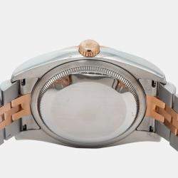 Rolex Silver Rose Gold Stainless Steel Datejust 116231 Automatic Men's Wristwatch 36mm