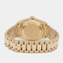 Rolex Silver 18K Yellow Gold Mother of Pearl Day-Date 118238 Automatic Men's Wristwatch 36mm