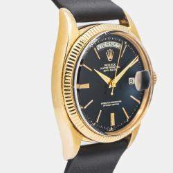 Rolex Day-Date 6611B Automatic Black 18K Rose Gold Men's Wristwatch 36MM