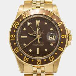 Rolex GMT-Master 1675 Automatic Brown 18k Yellow Gold Women's Wristwatch 40mm