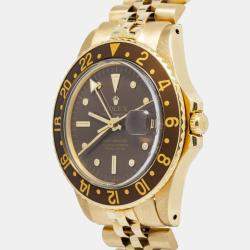 Rolex GMT-Master 1675 Automatic Brown 18k Yellow Gold Women's Wristwatch 40mm