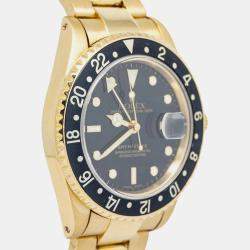 Rolex Black 18K Yellow Gold GMT-Master II 16718 Automatic Men's Wristwatch 40mm
