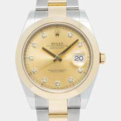 Rolex DateJust 126303 Automatic Gold 18K Yellow Gold Diamond Men's Wristwatch 41mm