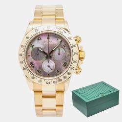 Rolex Daytona 116528 Automatic Tahitian MOP 18K Yellow Men's Wristwatch 40mm