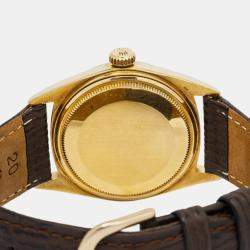 Rolex Datejust 1601 Automatic Silver 18K Yellow Gold Men's Wristwatch 36mm