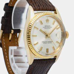 Rolex Datejust 1601 Automatic Silver 18K Yellow Gold Men's Wristwatch 36mm