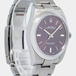 Rolex Oyster Perpetual 114300 Automatic Purple Stainless Steel Men's Wristwatch 39mm