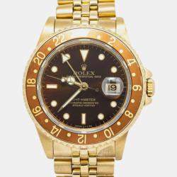 Rolex GMT-Master 16758 Automatic Brown 18k Yellow Gold Men's Wristwatch 40mm