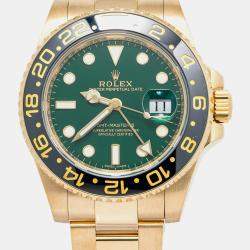 Rolex GMT-Master II 116718 Automatic Green 18k Yellow Gold Men's Wristwatch 40mm
