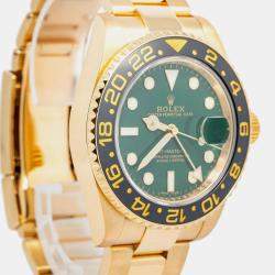 Rolex GMT-Master II 116718 Automatic Green 18k Yellow Gold Men's Wristwatch 40mm