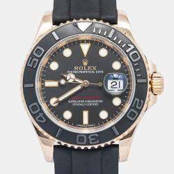 Rolex Yacht-Master 116655 Automatic Black 18K Rose Gold Men's Wristwatch 40mm