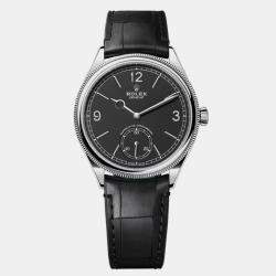 Rolex Perpetual 1908 52509 Automatic Black 18K White Gold Men's Wristwatch 39mm