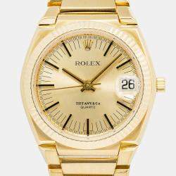 Rolex Texano Beta 5100/8 Tiffany&Co Quartz  Gold 18K Yellow Gold Men's Wristwatch 39mm