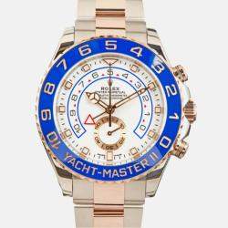 Rolex Yacht-Master II 116681 Automatic White 18K Rose Gold Stainless Steel Men's Wristwatch 44 mm