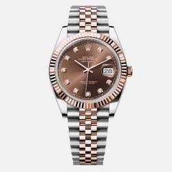 Rolex Datejust 126331 Automatic Brown 18K Rose Gold Diamond Stainless Steel Men's Wristwatch 41 mm