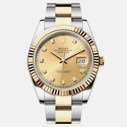 Rolex Datejust 126333 Automatic Gold 18k Yellow Gold Stainless Steel Diamonds Men's Wristwatch 41mm